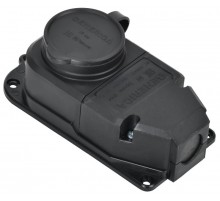 Розетка (колодка) с защит. кр. 16А IP44 черная  ERK10-016-01-44-K02-G  GENERICA