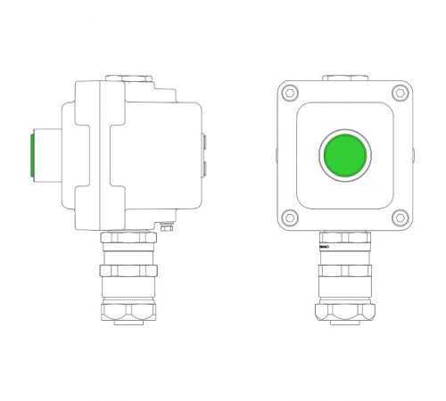 Взрывонепроницаемый пост управления из алюминия LCSD-01-B-MB-L1G(220)x1-PBMB-ANP15BMB  LCSD21000041  DKC