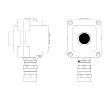 Взрывонепроницаемый пост управления из алюминия LCSD-01-B-MC-P1B(11)x1-PCMB-KA3MHK  LCSD21000006  DKC