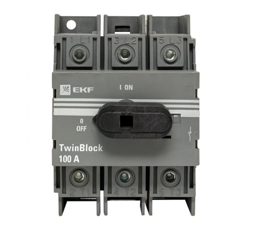 Рубильник 100A 3P c рукояткой управления для прямой установки TwinBlock  tb-100-3p-f  EKF