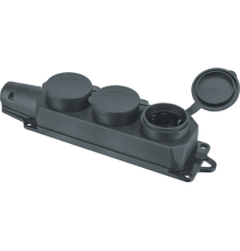 Колодка 61 372 NCA-BLR2-03-16A-E-IP44-BL 3гн с/з каучук черная 61372 Navigator