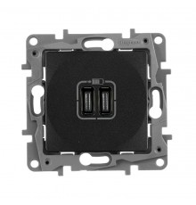Зарядное устройство USB тип С / тип С - Legrand Etika - 3000мА 15Вт - антрацит  672635  Legrand