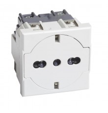 AXOLUTE. Розетка 2К+З 16А 250В, немецкого/итальянского стандартов,с плоской лицевой панелью. Цвет Белый  HD4140/16F  Legrand