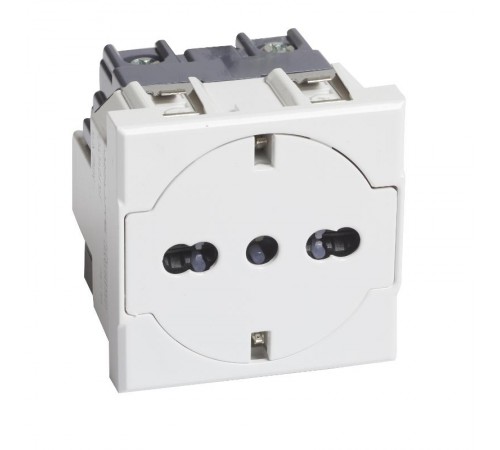 AXOLUTE. Розетка 2К+З 16А 250В, немецкого/итальянского стандартов,с плоской лицевой панелью. Цвет Белый  HD4140/16F  Legrand