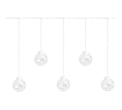 Гирлянда "бахрома с шариками" USB 200 LED 5000K, длина 3*0,8м, IP20, сетевой шнур 2м в комплекте , CL592  41642  FERON