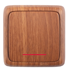 Выключатель открытой установки, одноклавишный, с индикацией, цвет дуб  ВА10-112-05  HEGEL