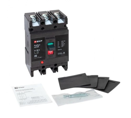 Выключатель автоматический LS125 18кА 3P 80А ProPact  mccb-125-18-3-80-ls  EKF