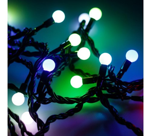 Светодиодная гирлянда ARD-BALL-CLASSIC-D13-20000-BLACK-200LED RGB (230V, 14W)  025579  Arlight