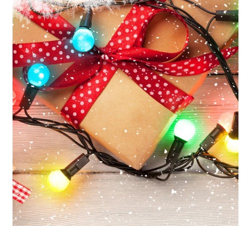 Светодиодная гирлянда ARD-BALL-CLASSIC-D17.5-10000-BLACK-100LED RGB (230V, 7W)  025585  Arlight