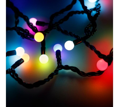 Светодиодная гирлянда ARD-BALL-CLASSIC-D13-20000-BLACK-200LED RGB (230V, 14W)  025579  Arlight