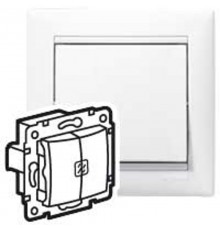 Valena DIY Белый Выключатель 2-х клавишный c подсветкой  694290  Legrand