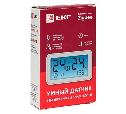 Умный датчик температуры и влажности с экраном Zigbee EKF Connect  is-th-zb  EKF