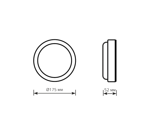Светильник светодиодный пылевлагозащищенный для ЖКХ Elementary круг 20W 1620lm 4000K 160-260V IP65 D175*52мм белый LED 1/40  126411220  Gauss