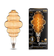 Лампа светодиодная LED Vintage Filament Flexible BD200 6W E27 200*410mm Amber 2400K 1/6  158802006  Gauss