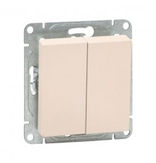 Механизм выключателя, двухклавишный, кнопочный, кремовый Эпика  UP1-SWI-23 EKF