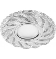 Светильник точечный встраиваемый под лампу, с LED подсветкой CD935 15LED*2835 SMD 4000K, MR16 50W G5.3, прозрачный, хром  29468  FERON