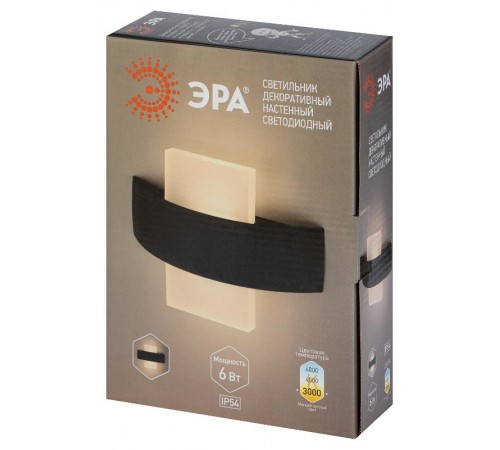 Декоративная подсветка светодиодная WL7 WH+BK 6Вт IP 54 белый/черный  Б0034605  ЭРА