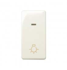 Simon 27 Выключатель 1-кл кнопочный с подсветкой, с пиктограммой "лампа", узкий модуль, 10А 250В, S2  27161-61  Simon