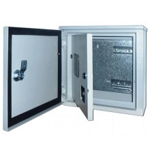 Щит распределительно-учетный навесной металлический  ЩРУН-1/7 300х310х150 1-фаз 7 мод. IP54 двухдверный  30410DEK  DEKraft