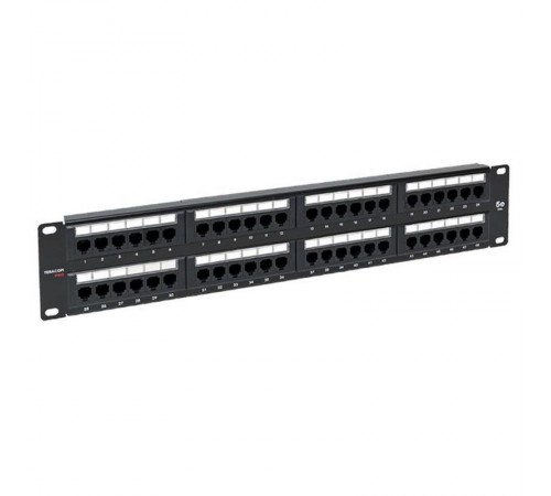 Патч-панель TERACOM PRO 19'' Cat.5E 2U неэкранированная UTP 48 портов RJ-45 Dual IDC  TRP-PPNL-5EUTP-2U48  EKF