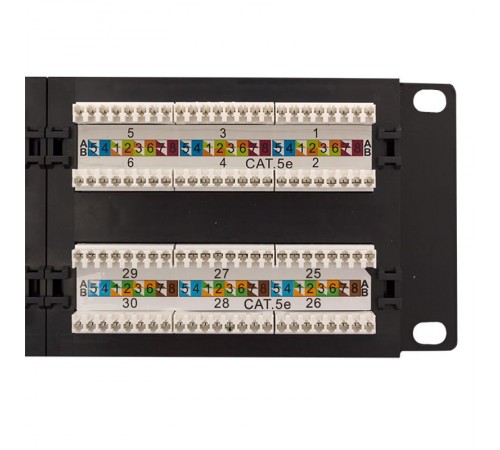 Патч-панель TERACOM PRO 19'' Cat.5E 2U неэкранированная UTP 48 портов RJ-45 Dual IDC  TRP-PPNL-5EUTP-2U48  EKF