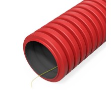Труба гофрированная двустенная ПНД гибкая тип 450 (SN29) с/з красная d40 мм (150м/уп) Промрукав  PR15.0269  Промрукав