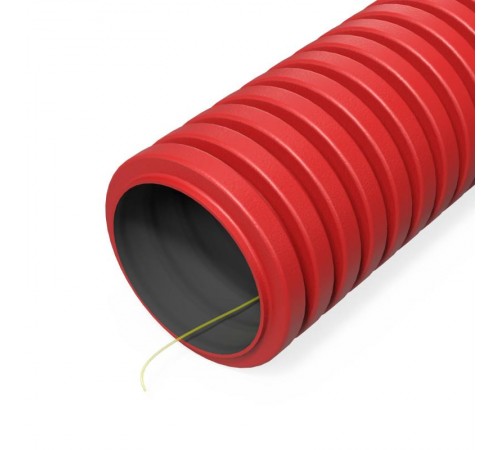 Труба гофрированная двустенная ПНД гибкая тип 450 (SN29) с/з красная d40 мм (50м/уп) Промрукав  PR15.0253  Промрукав