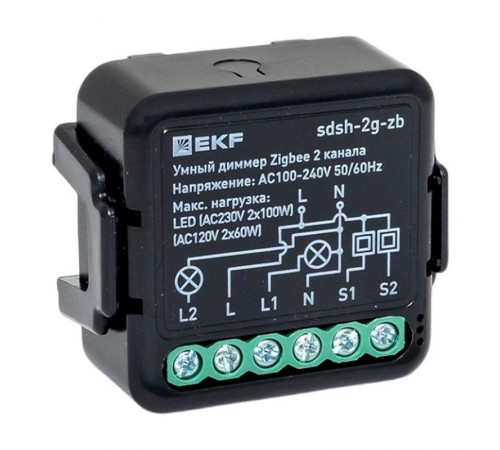 Умный диммер в подрозетник 2-канальный Zigbee EKF Connect Select  sdsh-2g-zb  EKF
