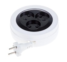 Удлинитель-рулетка STANDARD 5 м, 3 гнезда, 2х0.75 кв.мм, б/з, белый  11-7225  PROconnect