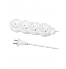 Удлинитель бытовой "Люкс" 4 гнезда, 2 м, б/з, с з/ш, ПВС 2х0,75 мм2, 6 А, 250 В, 1400 Вт  SQ1303-4006  TDM