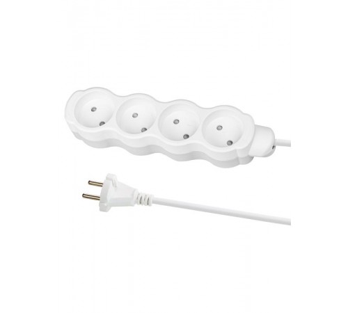 Удлинитель бытовой "Люкс" 4 гнезда, 2 м, б/з, с з/ш, ПВС 2х0,75 мм2, 6 А, 250 В, 1400 Вт  SQ1303-4006  TDM