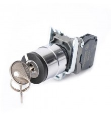 Переключатель SB4 в сборе модульный 22мм 2поз с возвратом ключ пр-лев 1НО  SB4BG61  SE