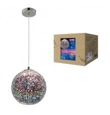 Светильник декор. подвесной, серия "Galassia" DLC-G431 E27 CHROME металл, стекло; цвет хром. d-260 мм, h-1210мм.  UL-00001826  Fametto