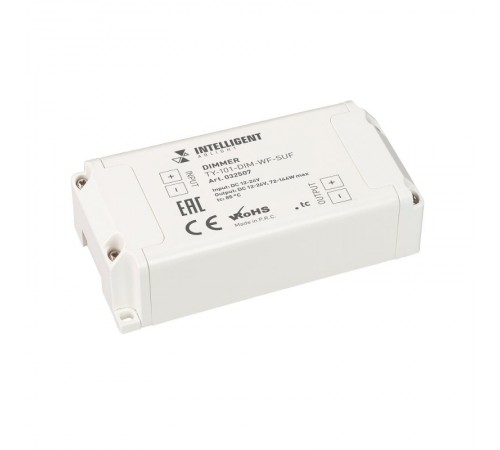 INTELLIGENT ARLIGHT Диммер TY-101-DIM-WF-SUF (12-24V, WI-FI, 433MHz, 1x6A) (INTELLIGENT ARLIGHT, IP20 Пластик, 3 года)  032507  Arlight