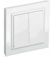 BRITE Выключатель 2-клавишный 10А в сборе ВСР10-2-0-БрБ белый  BR-V20-0-10-K01-F  IEK