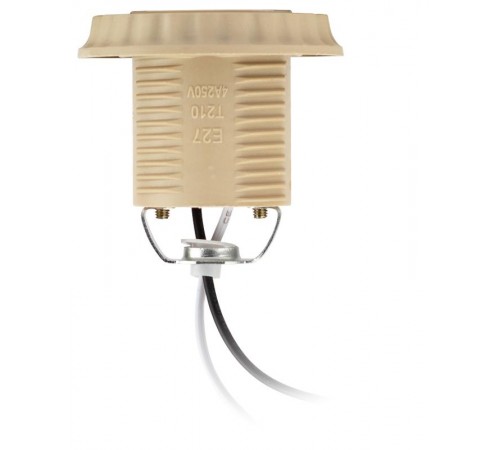 Патрон  Е27 с проводом 30 см пластиковый бежевый  Б0069588  ЭРА