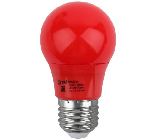 Лампы cветодиодные ERARL50-E27 LED A50-3W-E27 (диод. груша красн., 13SMD, 3W, E27, для белт-лайт) (10/100/4500)  Б0049580  ЭРА