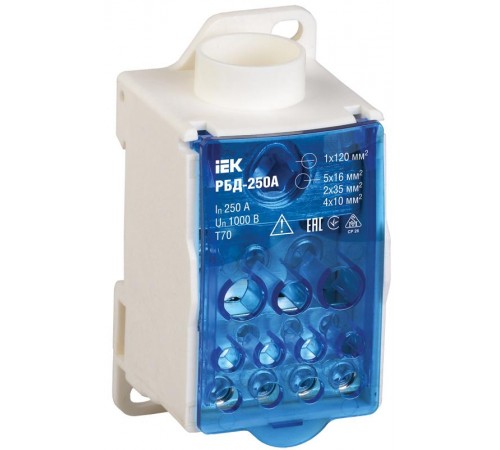 Блок распределительный на DIN-рейку РБД-250А  RBD-250  IEK
