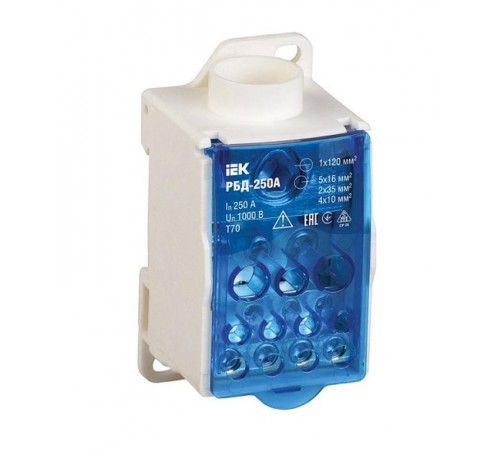 Блок распределительный на DIN-рейку РБД-250А  RBD-250  IEK