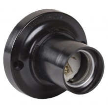 Патрон потолочный карболитовый Е27 черный, индивидуальный пакет Пкб27-04-К21  EPK12-04-02-K01  IEK