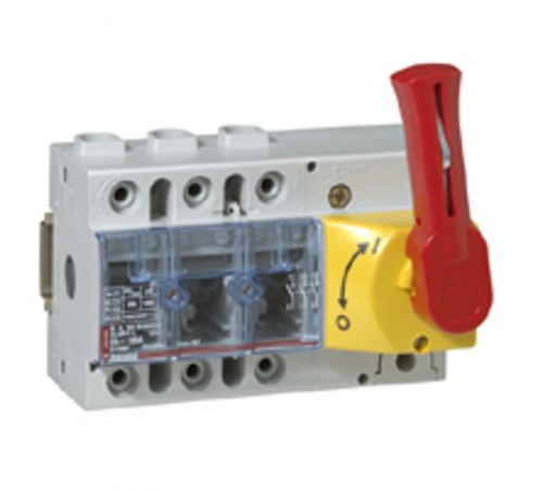 Выключатель-разъединитель Vistop - 160 A - 3П - рукоятка сбоку - красная рукоятка / желтая панель  022351  Legrand