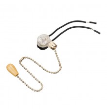 Выключатель для настенного светильника c проводом и деревянным наконечником "Gold", индивидуальная упаковка, 1 шт.  32-0104-1  REXANT