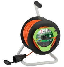Удлинитель силовой  RP-1e-3x1.5-50m на пластиковой катушке c заземлением 50м 1 розетка ПВС 3х1,5мм2   Б0059778  ЭРА