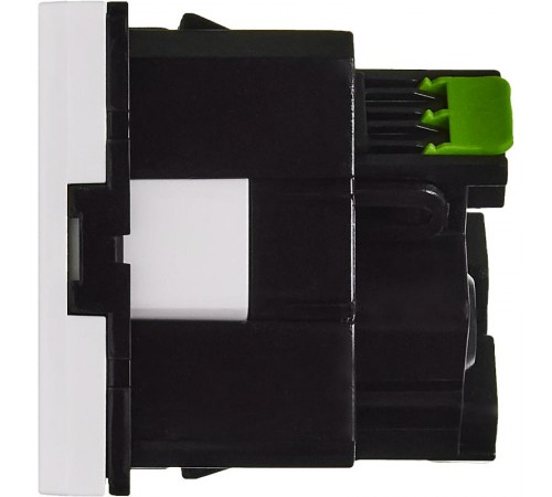 Розетка с заземлением, безвинтовые зажимы - без шторок 16А 250В - 45°- 2 модуля - белый  4521058  Daccord