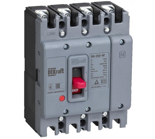 Силовой авт. выкл. 4P 32А 25кА ВА-302  22775DEK  DEKraft