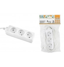 Удлинитель народный  УН3  3 гнезда, 5метров, б/з, ШВВП 2х0,75 мм2  6А/250В  SQ1303-1202  TDM