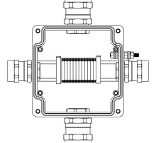 Коробка клеммная Ex из GRP; 1Ex e IIC T5 Gb;Ex tb IIIB T95°C Db IP66;Клеммы 2,5 кв.мм. -12 шт.; А-B-C-D: ввод D15-24мм под бронированныйкабель, Ni -4