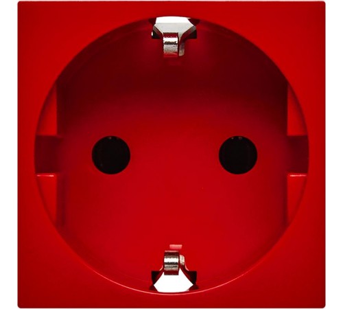 Розетка с заземлением, безвинтовые зажимы - без шторок 16А 250В - 90°- 2 модуля - красный  4525054  Daccord