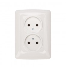 DEA Розетка 2-ая керамика б/з с/у 10А Бел  KR-78-0219  Kranz