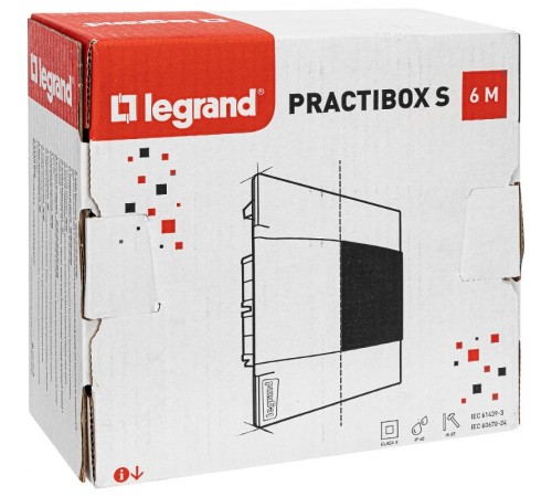 Practibox S Пластиковый щиток Встраиваемый (в полые стены) 1X6 Дымчатая дверь  134576  Legrand
